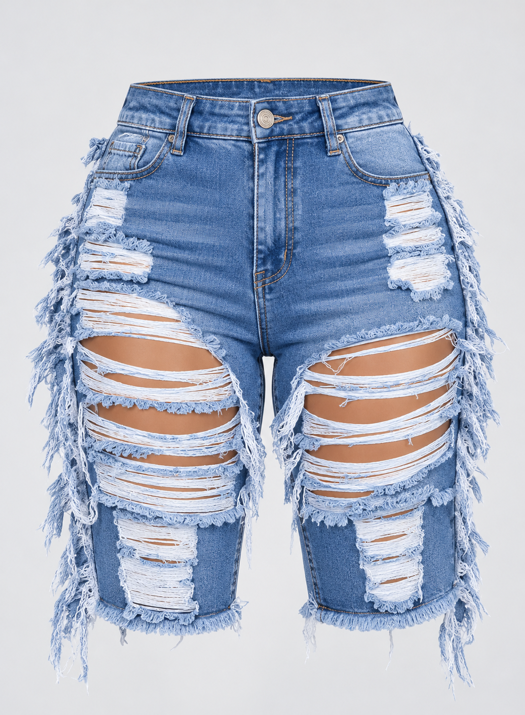 Distressed Plusher Capris