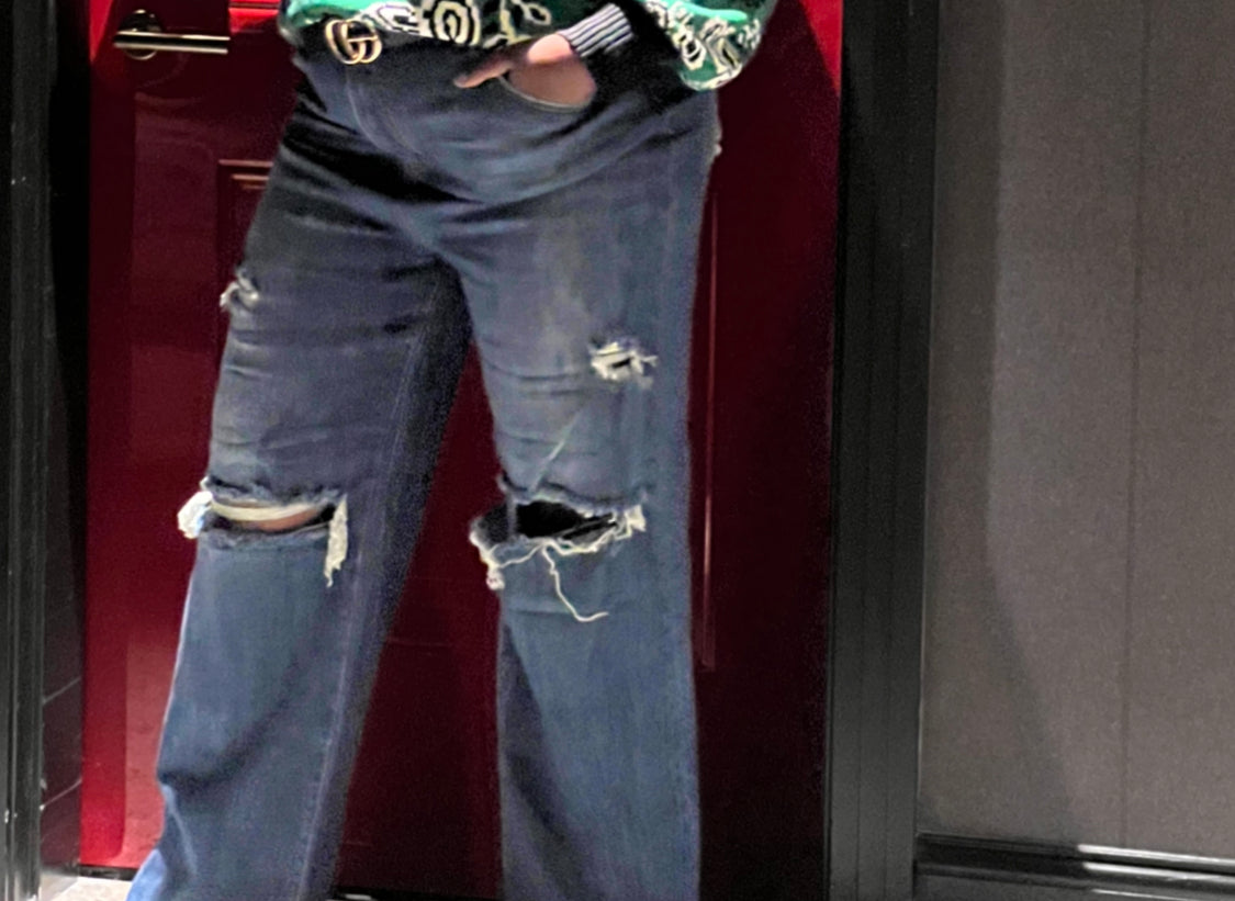 Plusher Chic Knee-Out Jeans