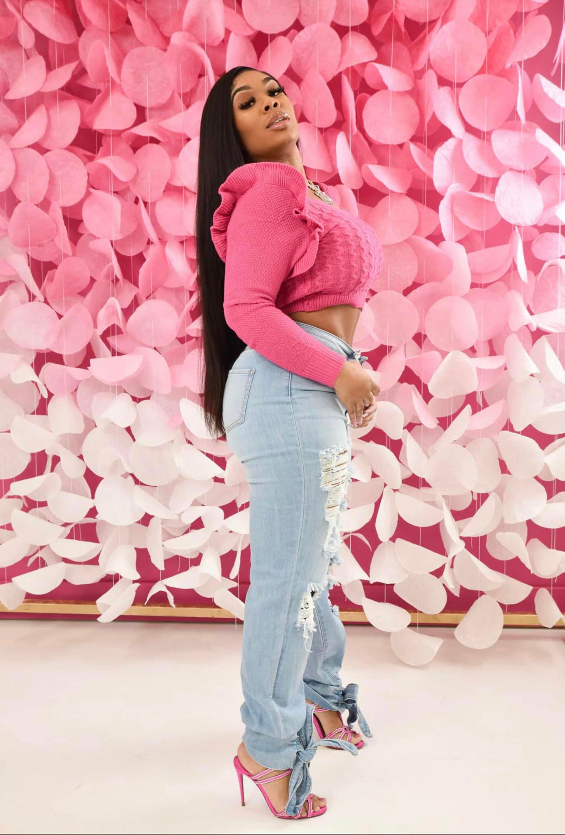 Hot Pink Crop Sweater