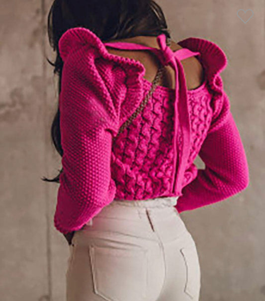 Hot Pink Crop Sweater
