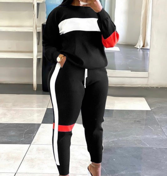 Stay Ready Sweat Suit (Red/Black/White)