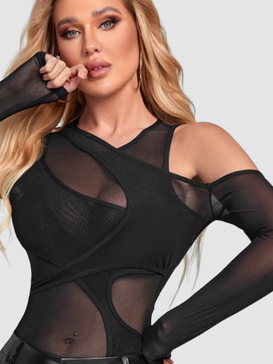 Black Mesh Body Suit