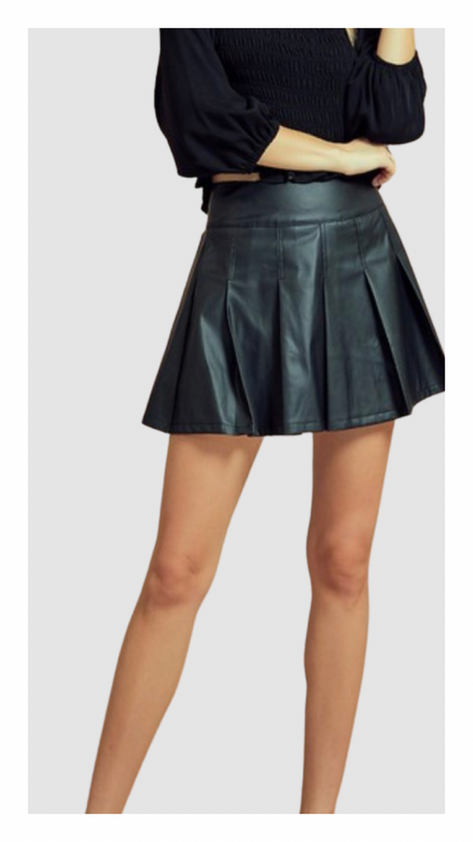 Black Faux Leather Skirt