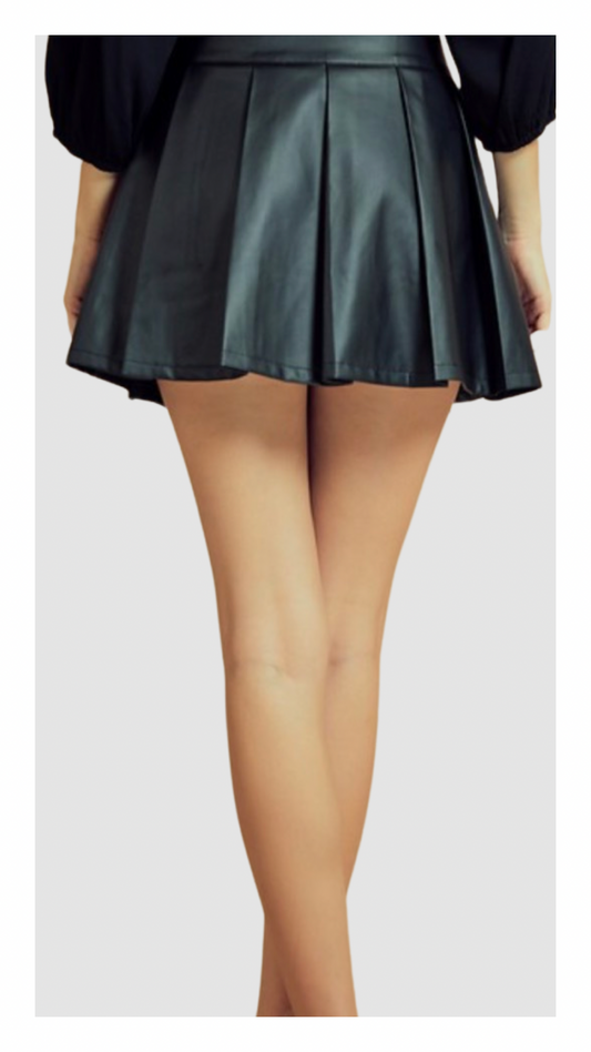 Black Faux Leather Skirt