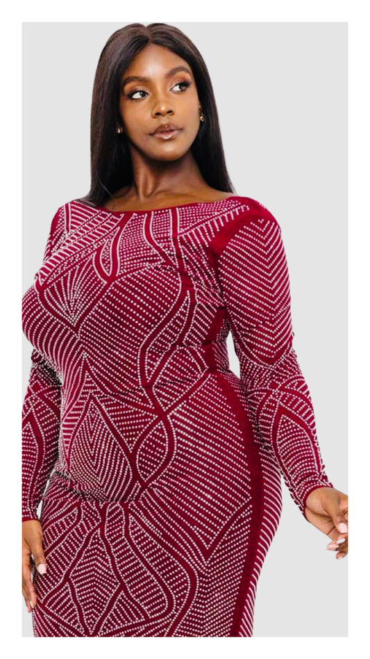 Rhinestone Midi Dress