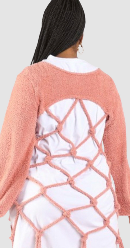 Pink Fish-Net Sweater