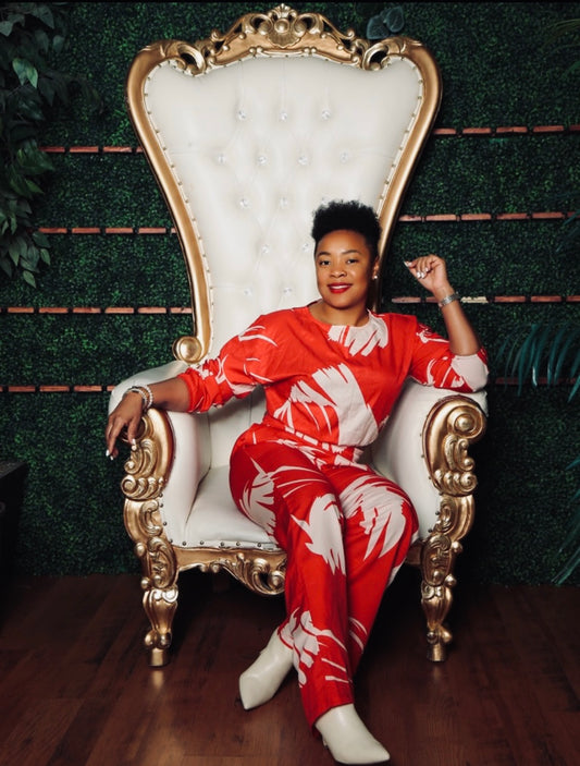 Only Tonight Red Two-Piece Wide-Leg Jumpsuit